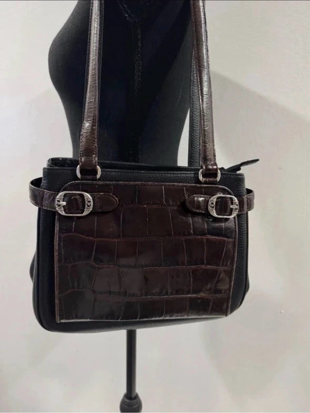 Brighton Leather Handbag Black and Brown.